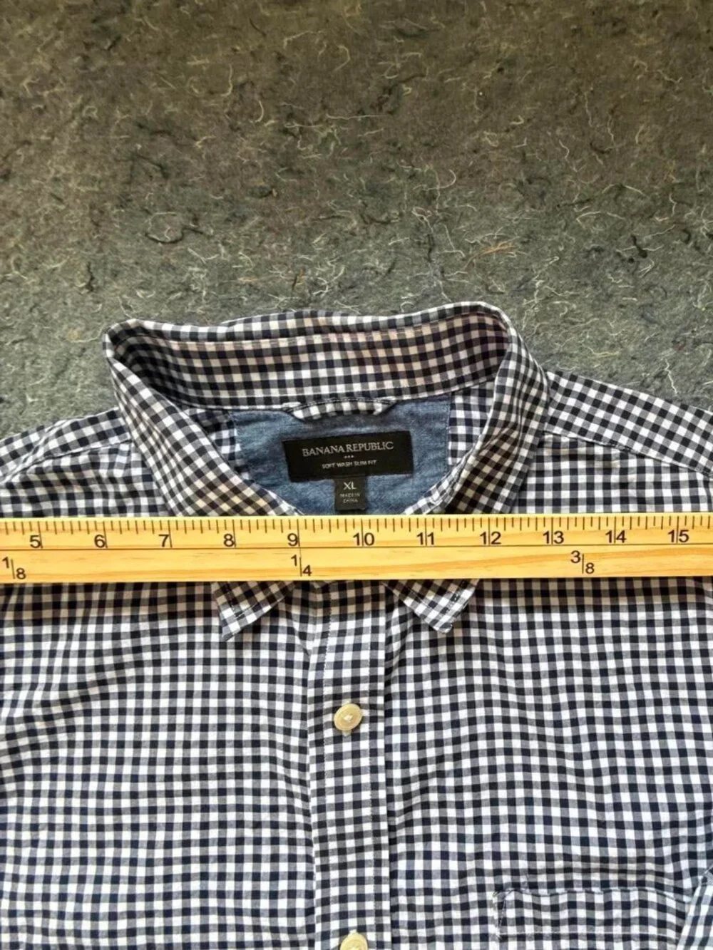 Banana Republic Men’s XL Gingham Check Short Sleeve Shirt 100% Cotton